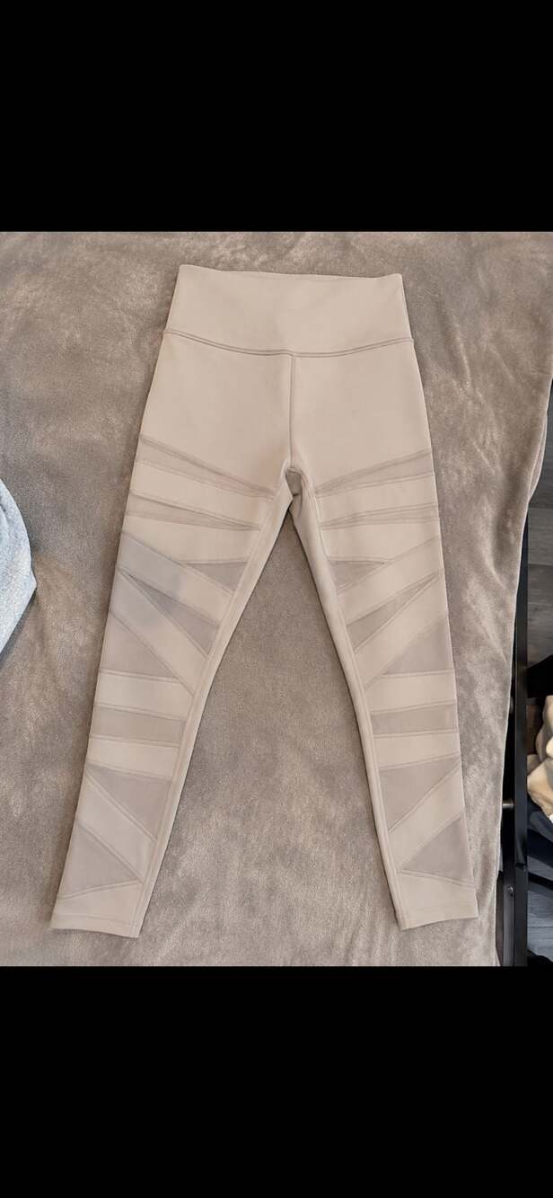 Lululemon Wunder Under High-Rise Tech Mesh Leggings Gray Greige